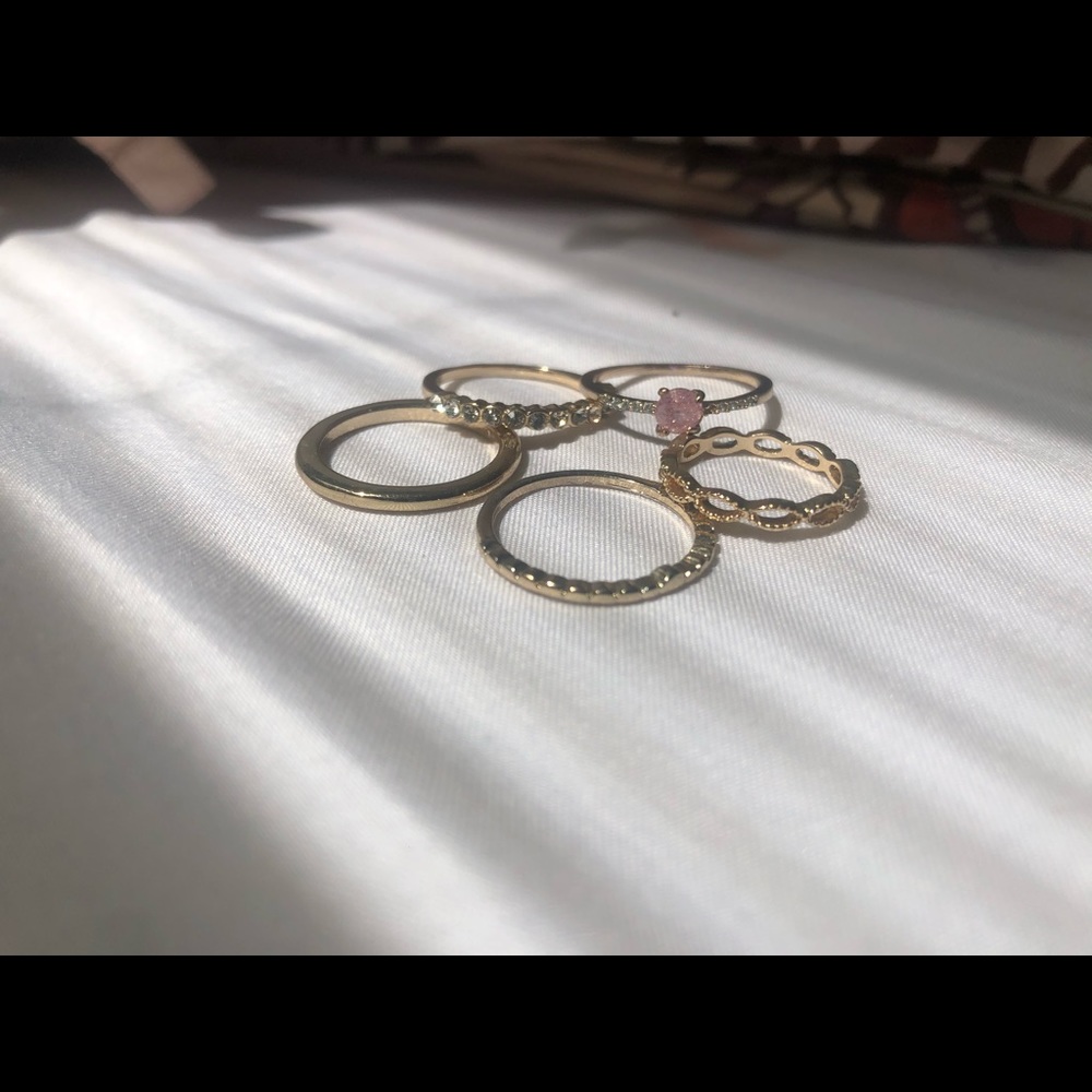 gold ring set (5 count)